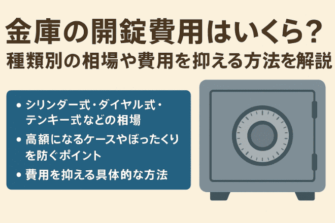 金庫の開錠費用はいくら？種類別の相場や費用を抑える方法を解説！