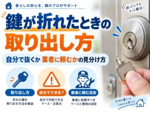 鍵が折れたときの取り出し方と自分で抜くか業者に頼むかの見分け方｜クラベール