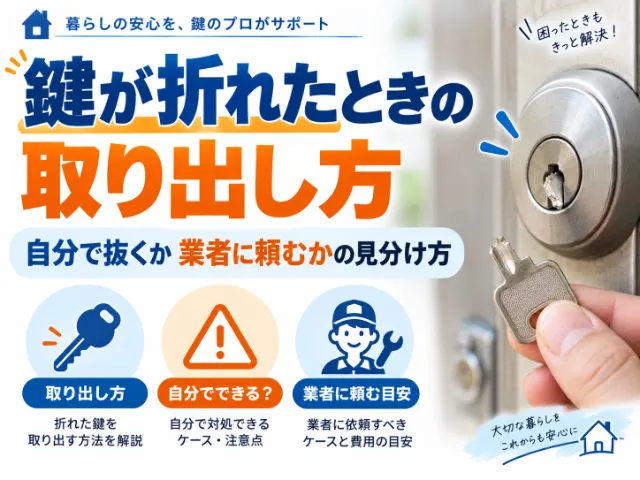 鍵が折れたときの取り出し方と自分で抜くか業者に頼むかの見分け方｜クラベール